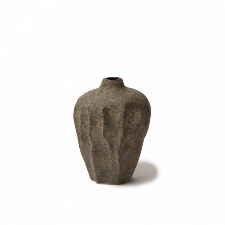 Small Flowerseed Textured Green Vase H:11cm Lindform