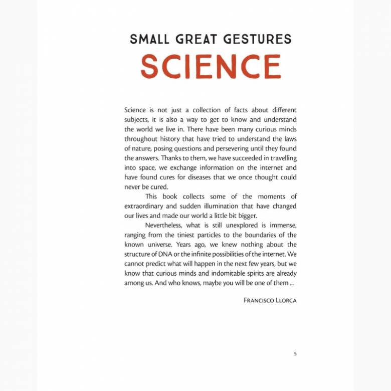 Small Great Gestures: Science - Hardback Book