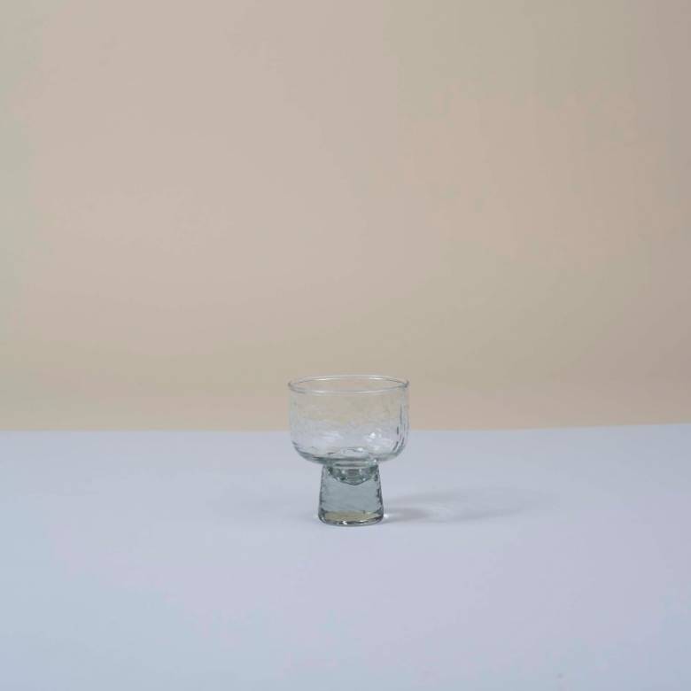 Small Hammered Glass On Foot