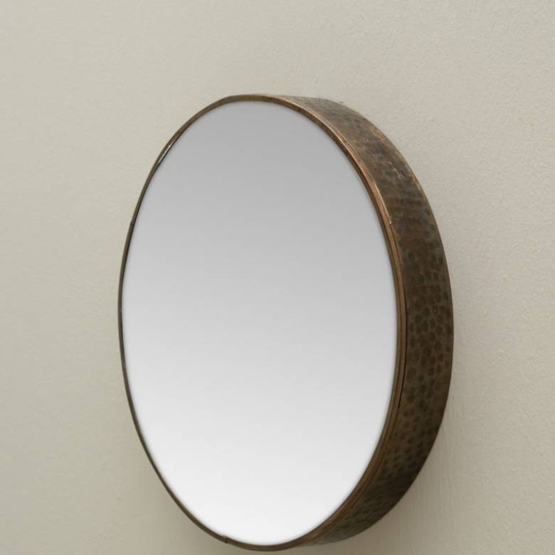 Small Hammered Circular Mirror D:19cm
