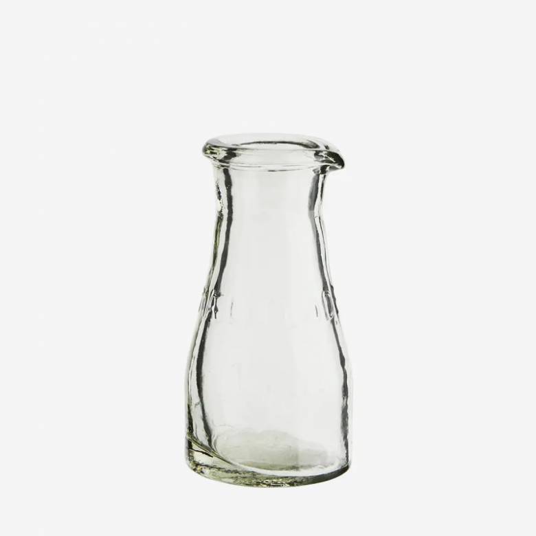 Small Hand Blown Glass Milk Bottle 10cm