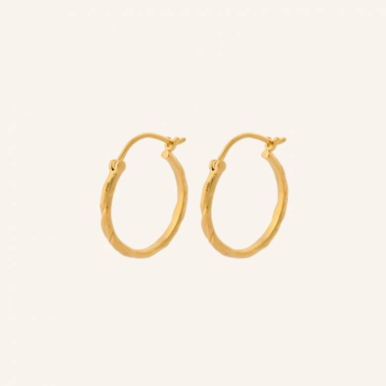Small Ice Creole Earrings In Gold By Pernille Corydon
