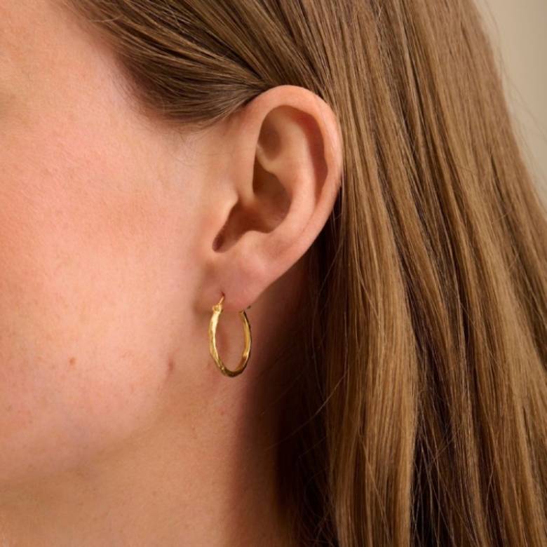 Small Ice Creole Earrings In Gold By Pernille Corydon