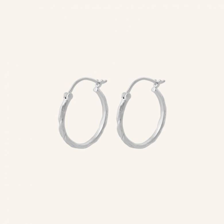 Small Ice Creole Earrings In Silver By Pernille Corydon