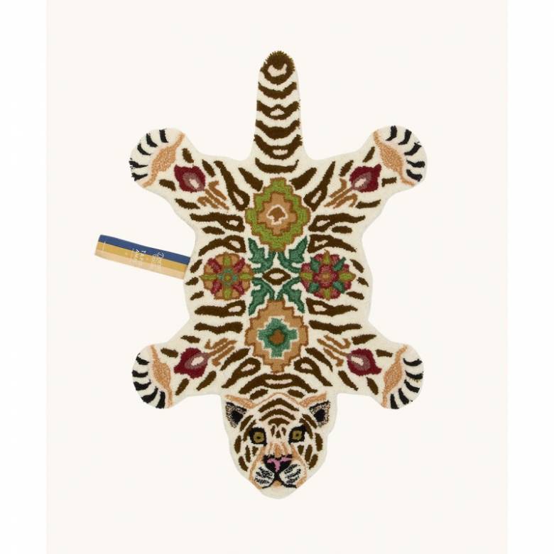 Small Jill Tiger Shaped Wool Rug