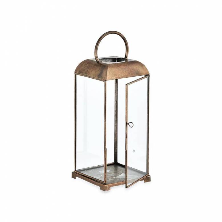 Small Kaso Lantern In Aged Antique Brass