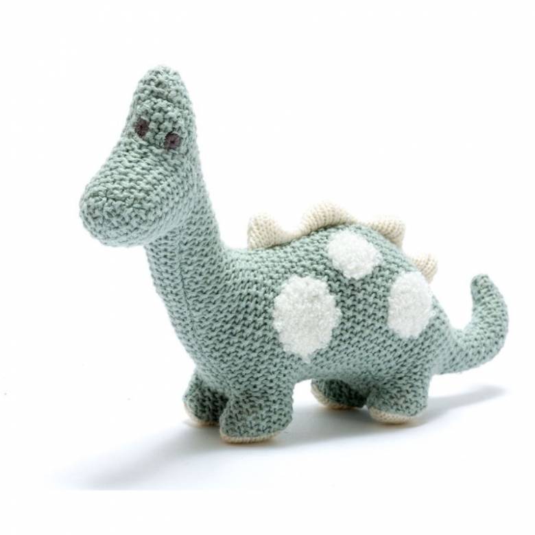 Small Knitted Diplodocus Dinosaur Soft Toy 0+