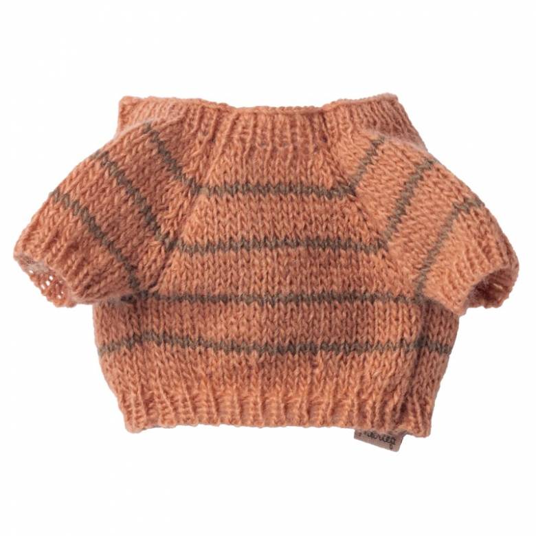 Small Knitted Sweater In Coral For Puppy By Maileg 3+