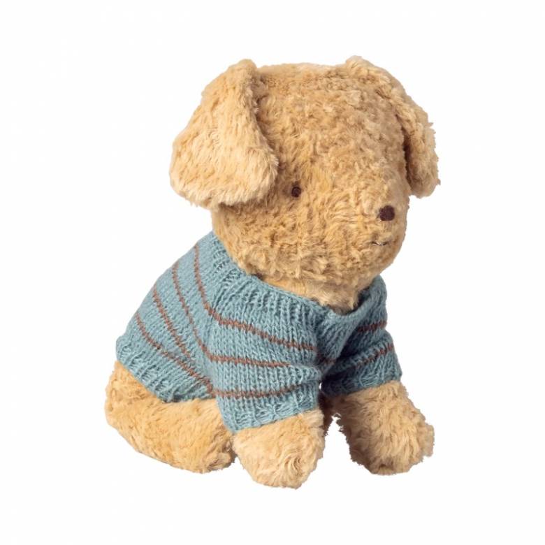 Small Knitted Sweater In Dusty Blue For Puppy By Maileg 3+