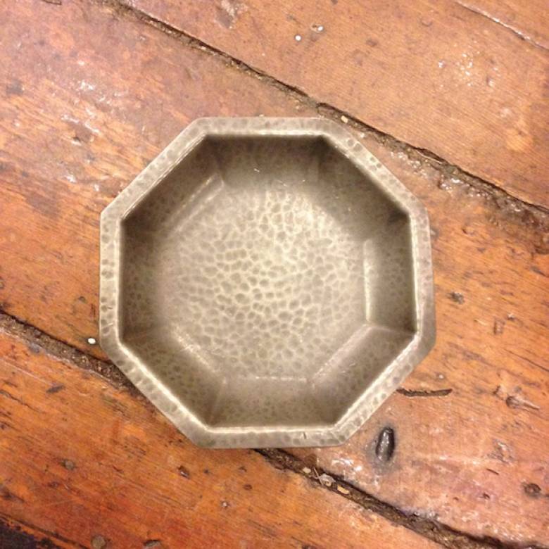 Small Octagonal Pewter Pedestal Dish