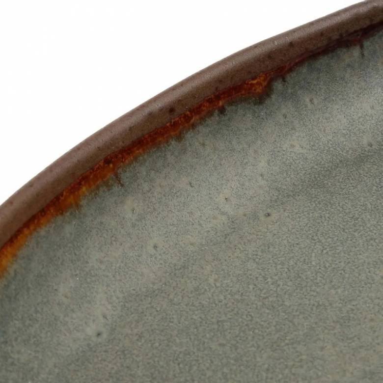 Small Oval Stoneware Serving Platter with Rustic Glaze