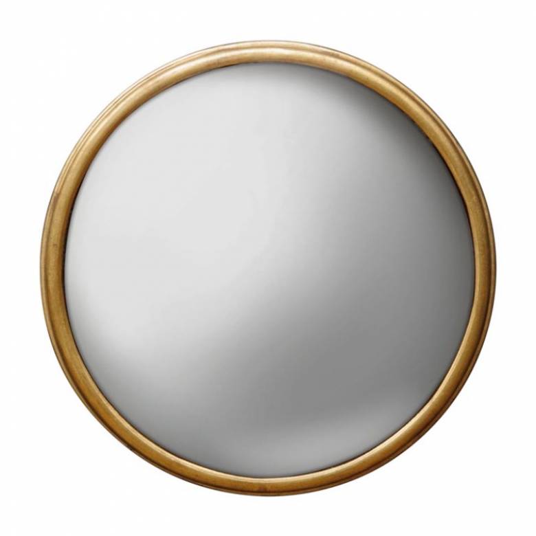 Small Round Gold Convex Mirror With Metal Edge D:20cm