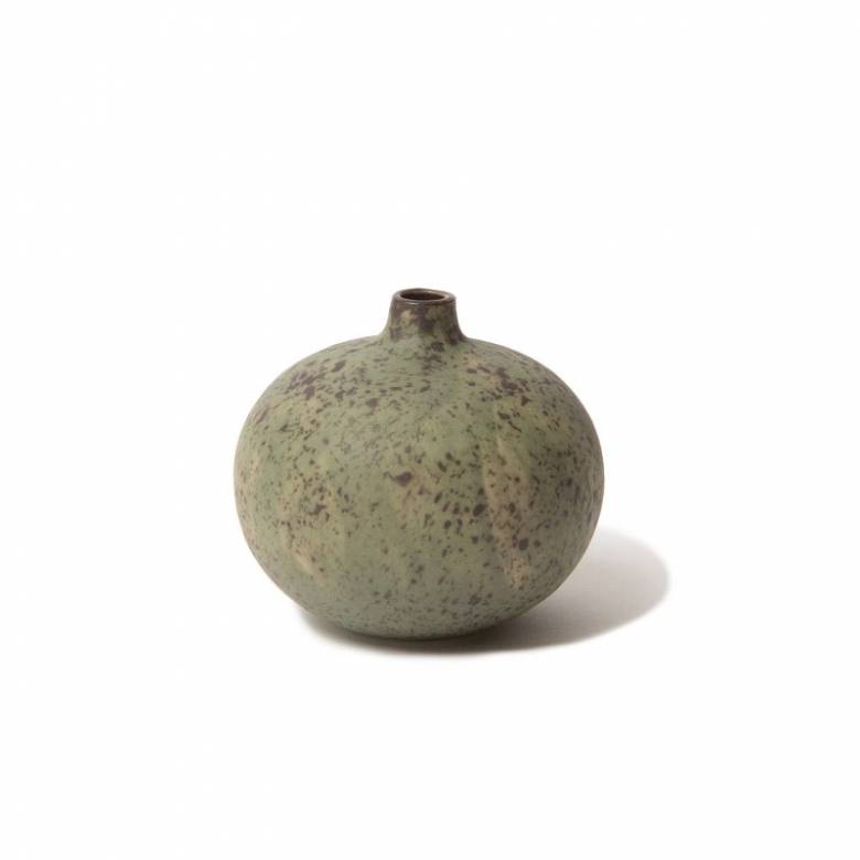 Small Rounded Bari Vase In Green Melange H:6cm Lindform