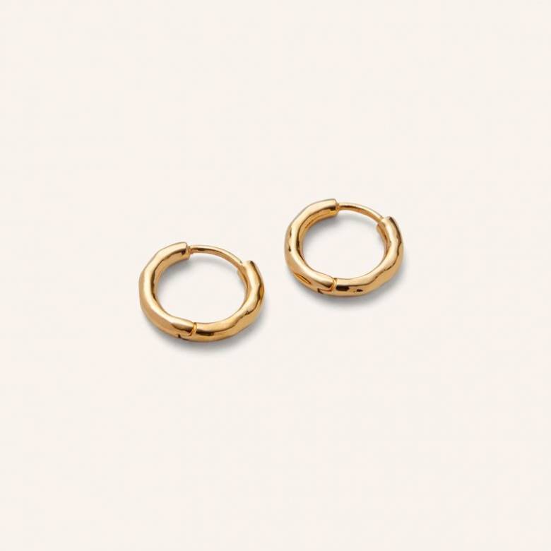 Small Spirit Huggies Earrings In Gold By Pernille Corydon