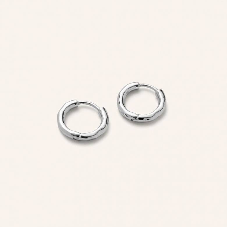 Small Spirit Huggies Earrings In Silver By Pernille Corydon