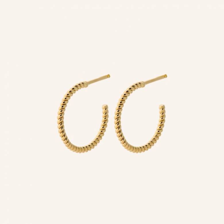 Small Twisted Creole Earrings In Gold By Pernille Corydon