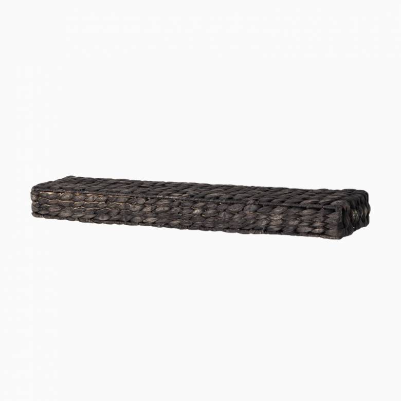 Small Woven Floating Wall Shelf In Black