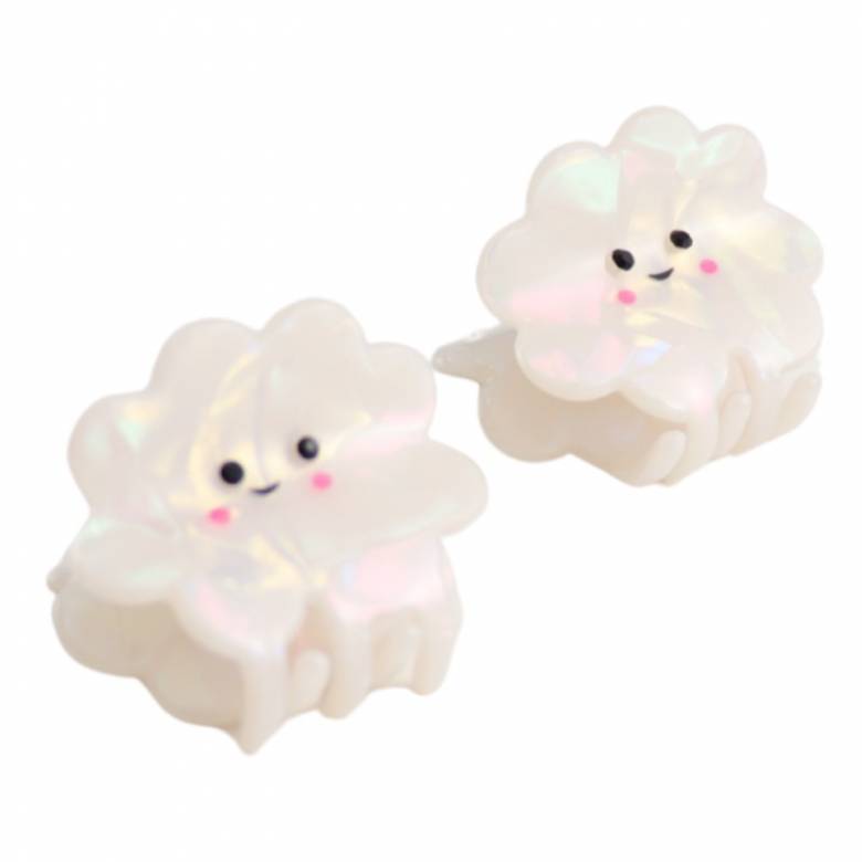 Smiley Clouds - Pair Of Claw Hair Clips