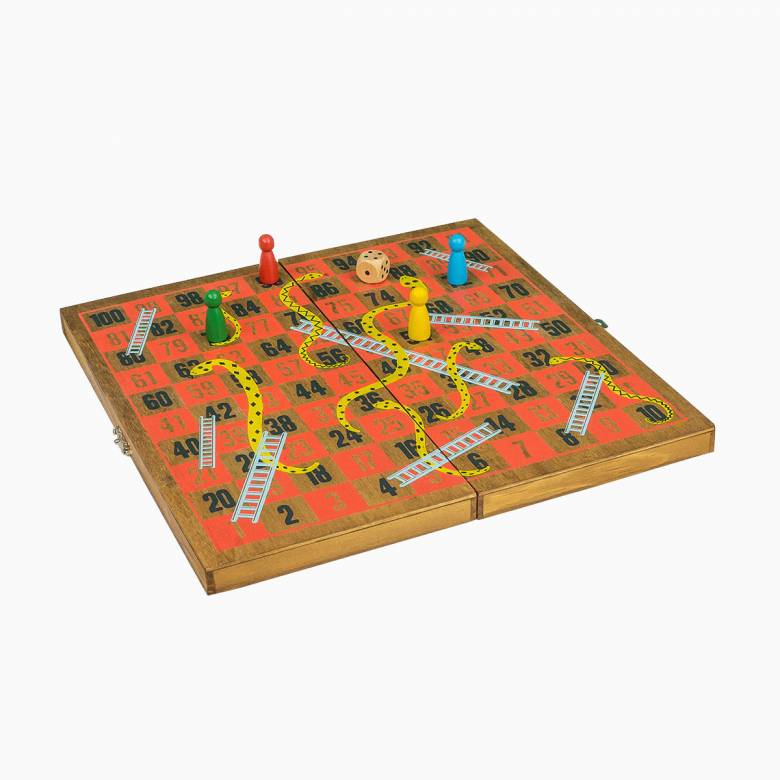 Snakes And Ladders - Handcrafted Wooden Board Game 3+