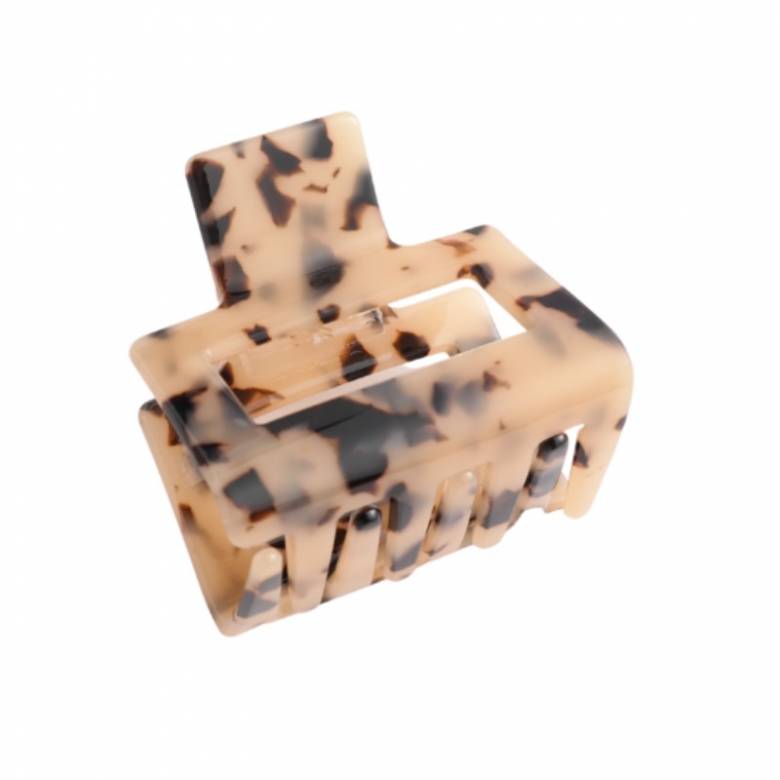 MIni Square Cream Tortoiseshell - Large Single Claw Hair Clip