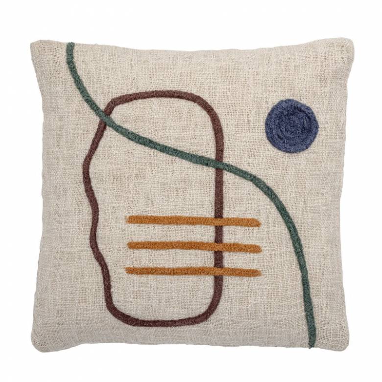 Square Cushion With Abstract Embroidered Design 45x45cm