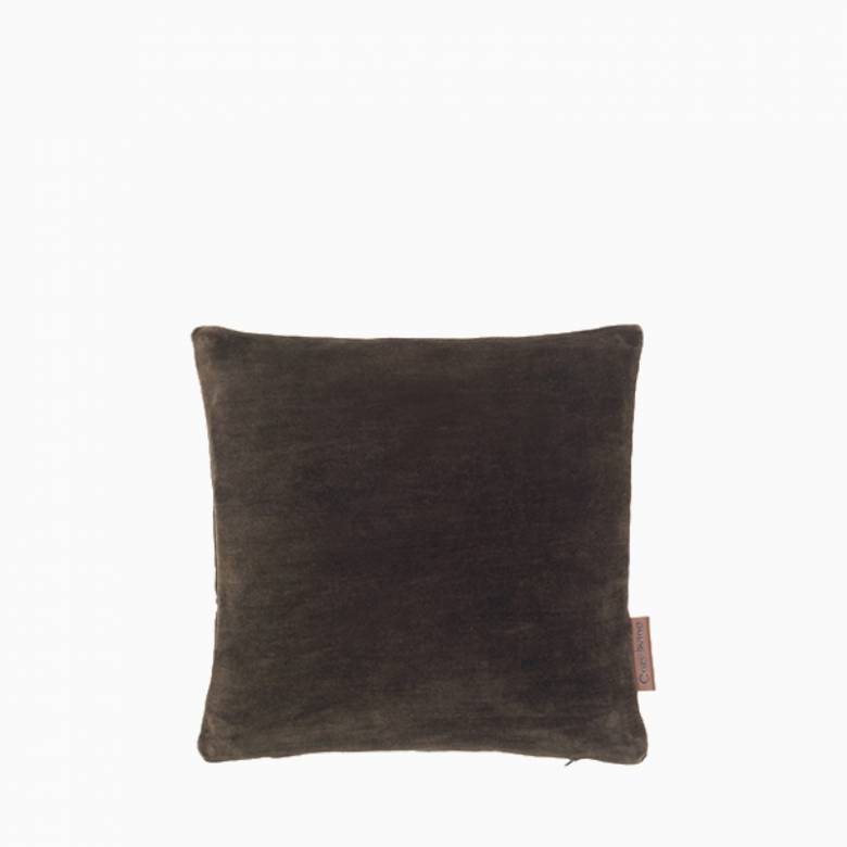 Square Mini Velvet Cushion In Dark Chesnut