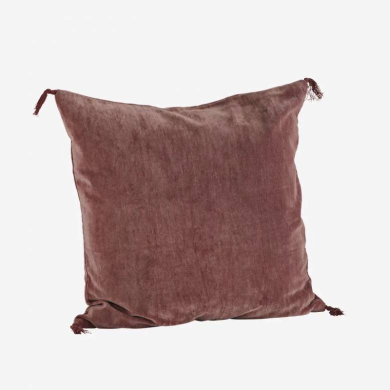 Square Velvet Cushion In Dark Rose 50x50cm