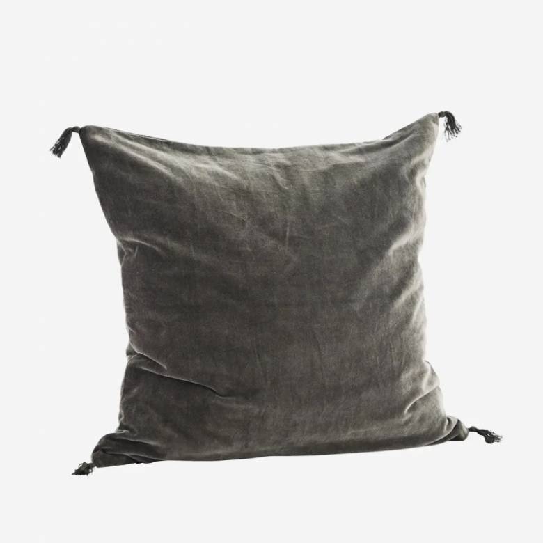 Square Velvet Cushion In Grey 50x50cm
