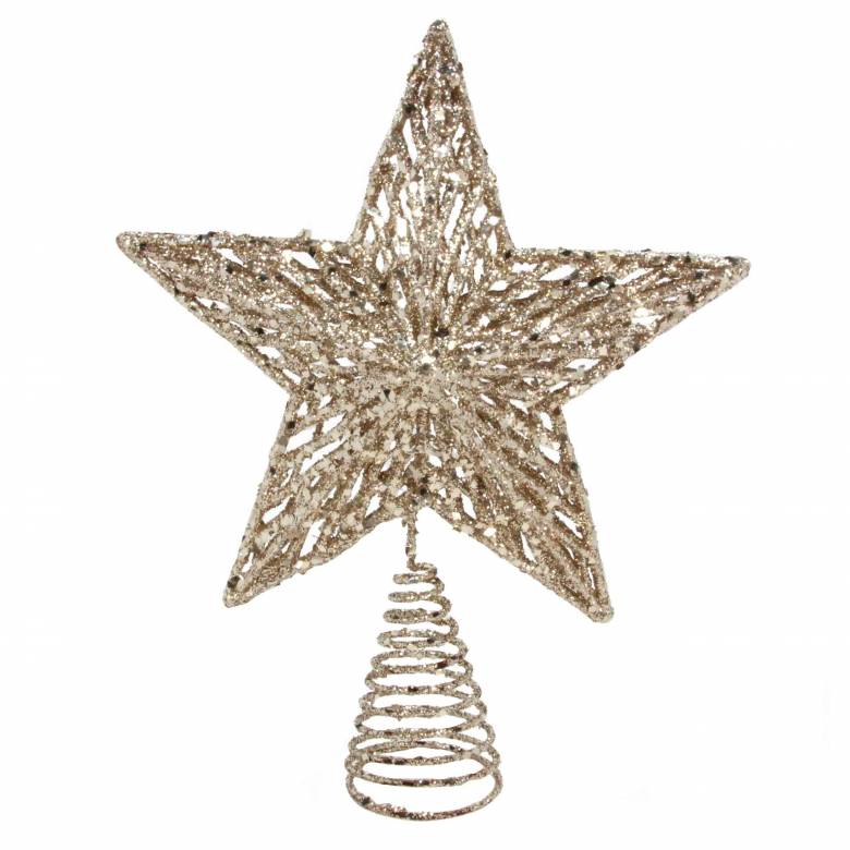 Large Gold Glitter Star Tree Topper Decoration