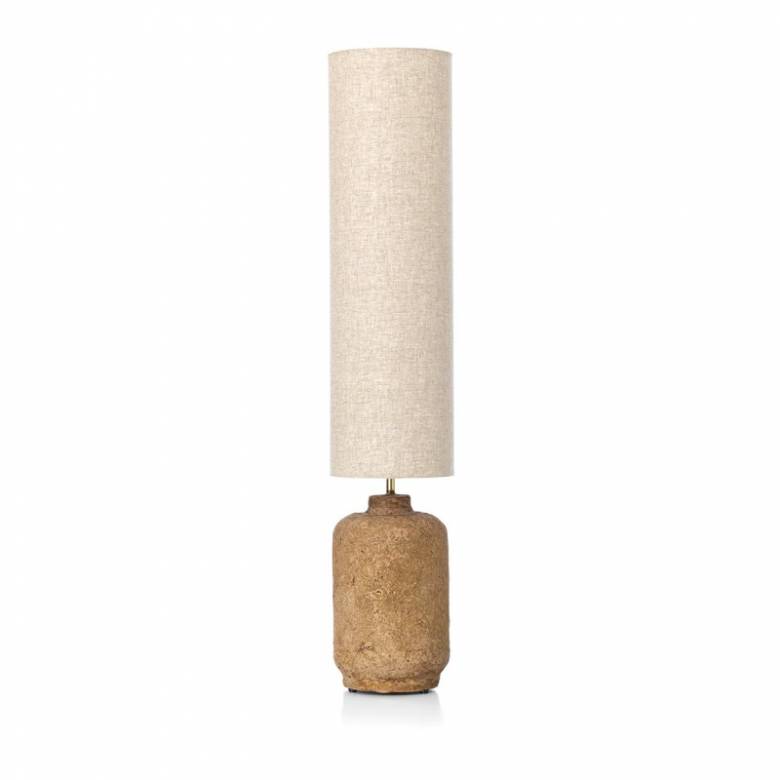 Stoneware Floor Lamp With Long Linen Shade