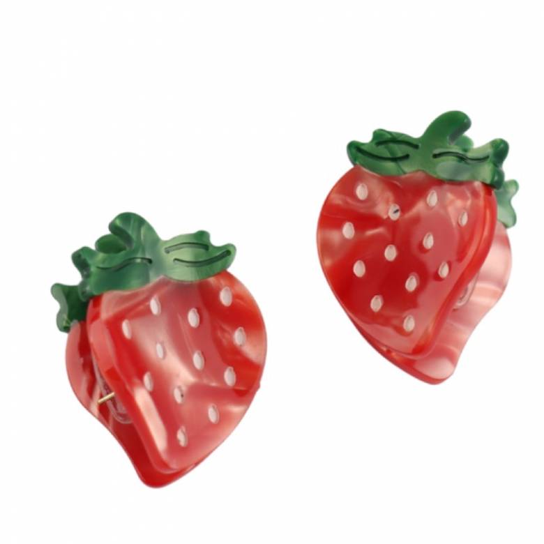 Strawberry - Pair Of Claw Hair Clips