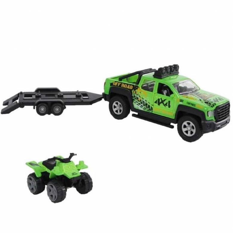 SUV With Trailer - Pull Back Die-Cast Toy With Lights & Sound 3+