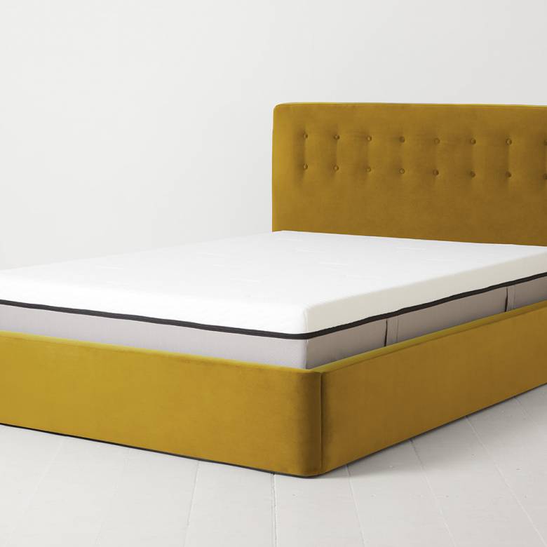 Swyft Bed 01 - Double Size Bed Frame - Velvet Mustard