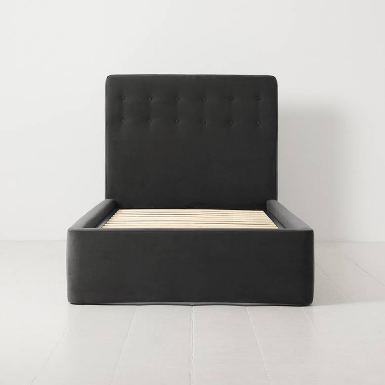 Swyft Bed 01 - Single Size Bed Frame - Velvet Charcoal
