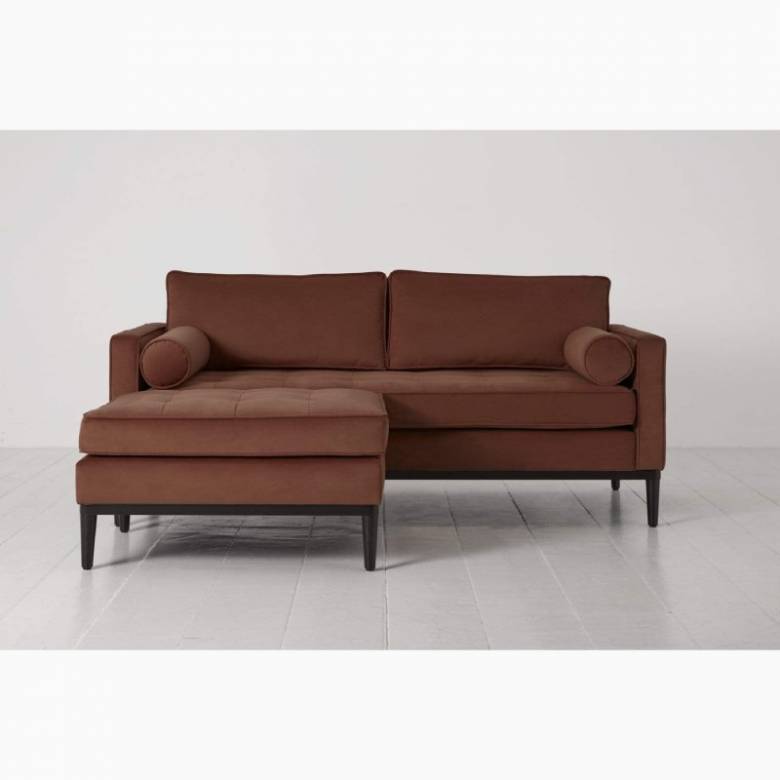 Swyft Model 02 - 2 Seater Sofa Left Corner - Velvet Brick