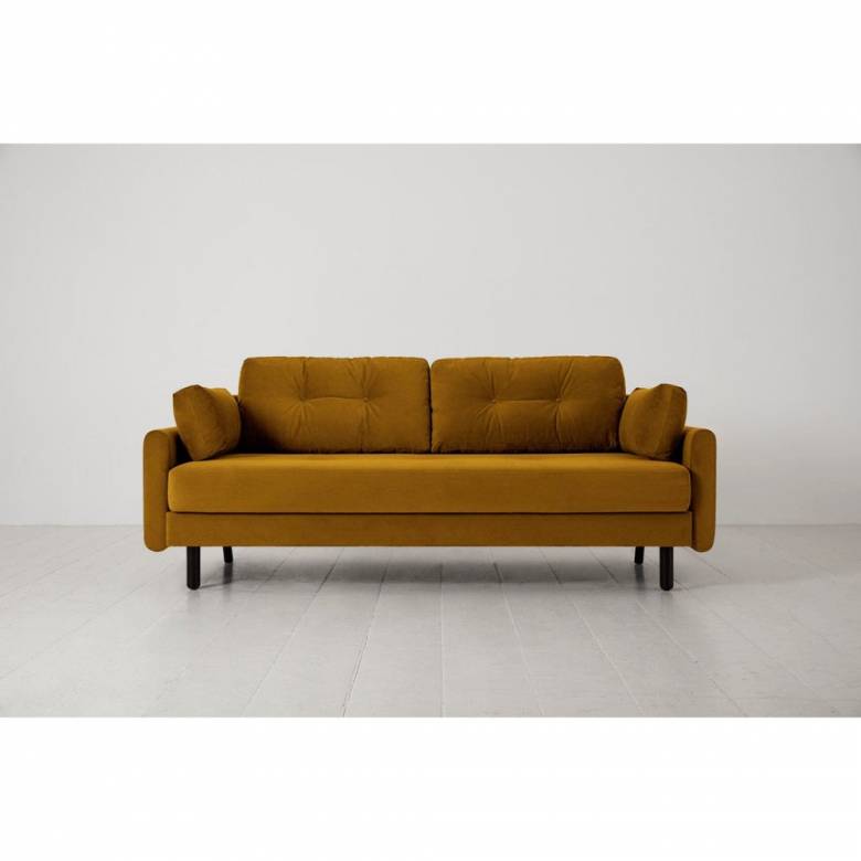 Swyft - Model 04 - 3 Seater Sofa Bed - Velvet Mustard