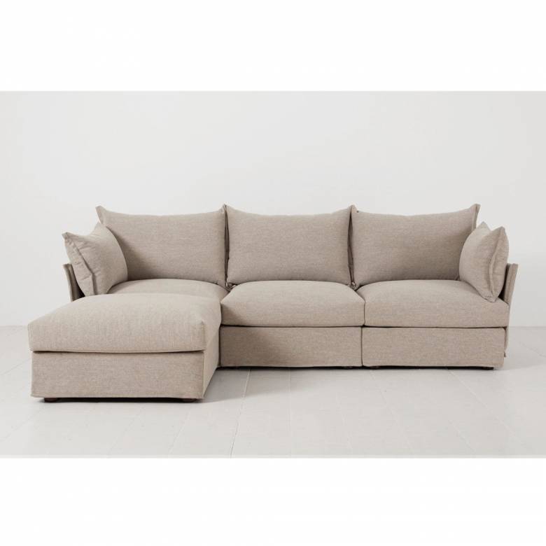 Swyft - Model 06 - 3 Seater Left Chaise Sofa - Linen Pumice