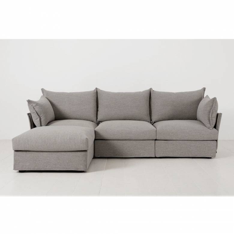 Swyft - Model 06 - 3 Seater Left Chaise Sofa - Linen Shadow