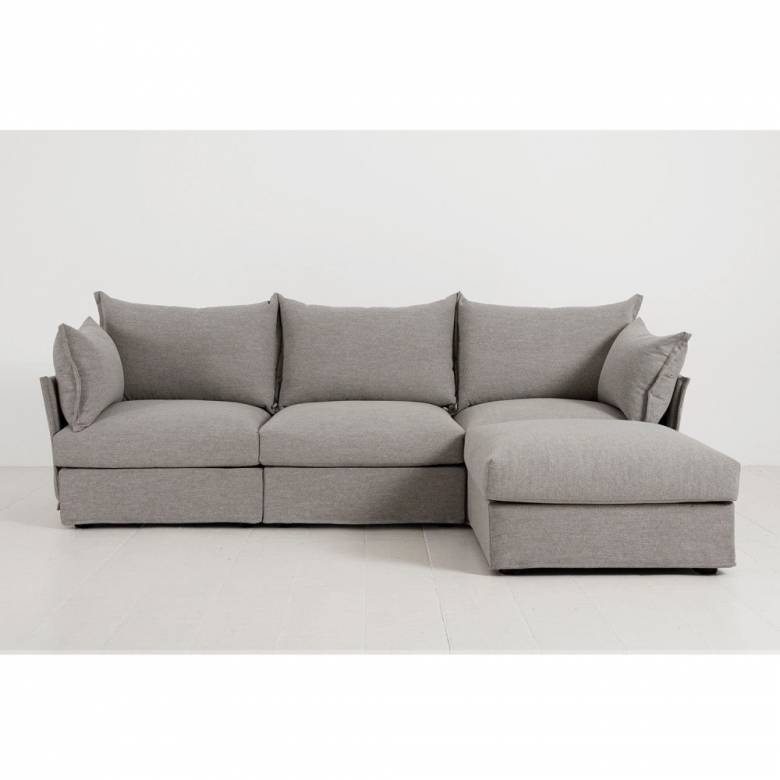 Swyft - Model 06 - 3 Seater Right Chaise Sofa - Linen Shadow