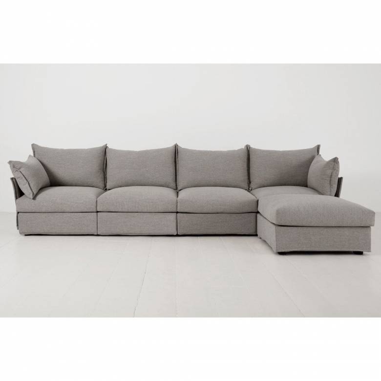 Swyft - Model 06 - 4 Seater Right Chaise Sofa - Linen Shadow