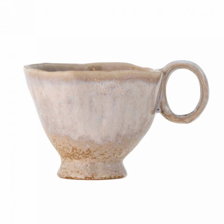 Tapered Stoneware Cup In Natural Glaze