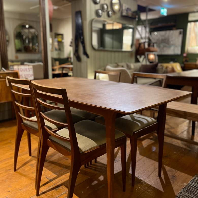 Teak Extending Dining Table With Set Of 4 Chairs by McIntosh