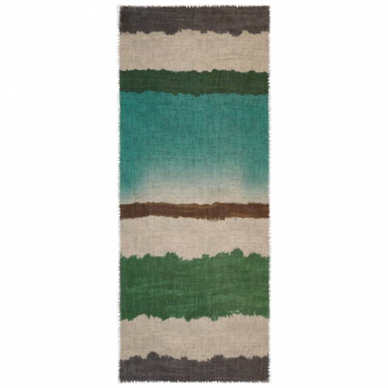 Teal Stripe Wool & Modal Scarf By Jo Edwards