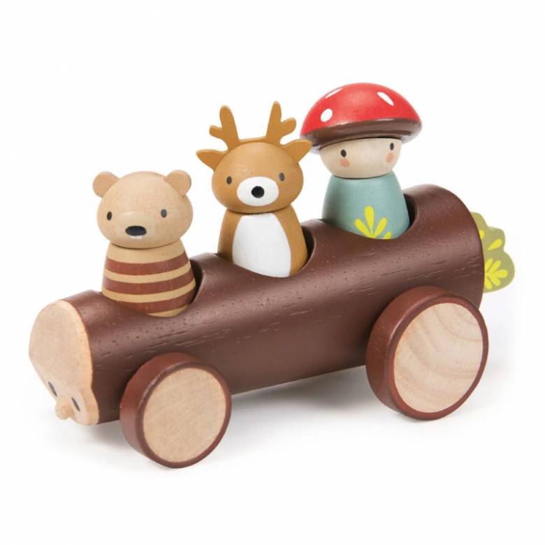 Timber Taxi With Figures Wooden Toy 18m+