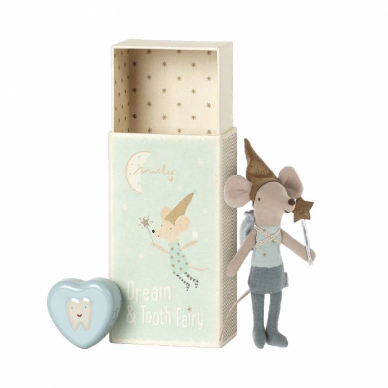 Tooth Fairy Mouse In Matchbox In Blue By Maileg 0+