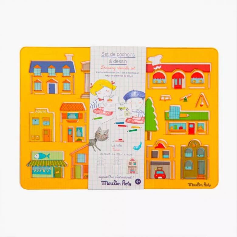 Town - Drawing Stencils Set By Moulin Roty 4+