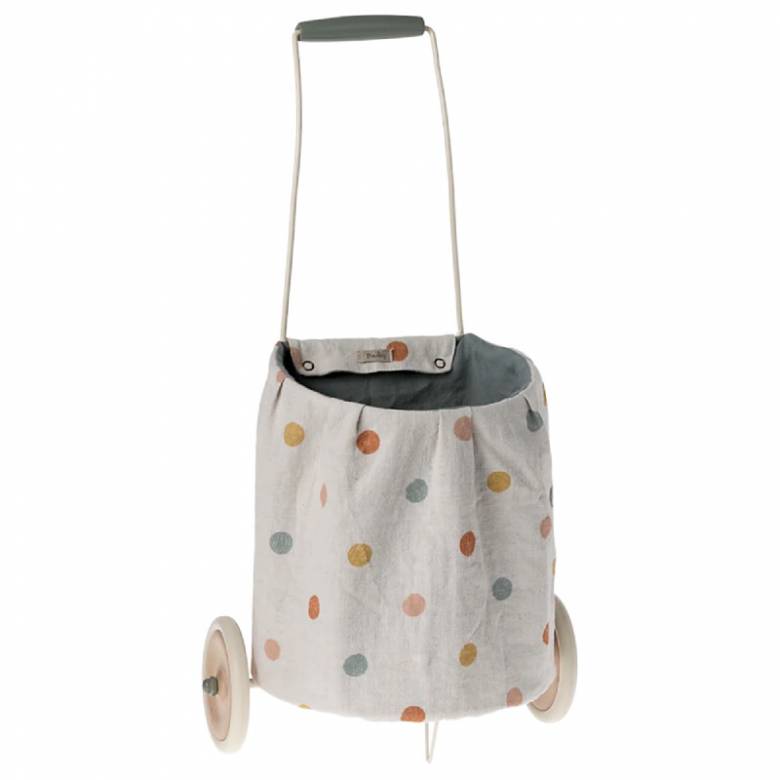 Toy Shopping Trolley In Multi Dots Blue By Maileg 3+