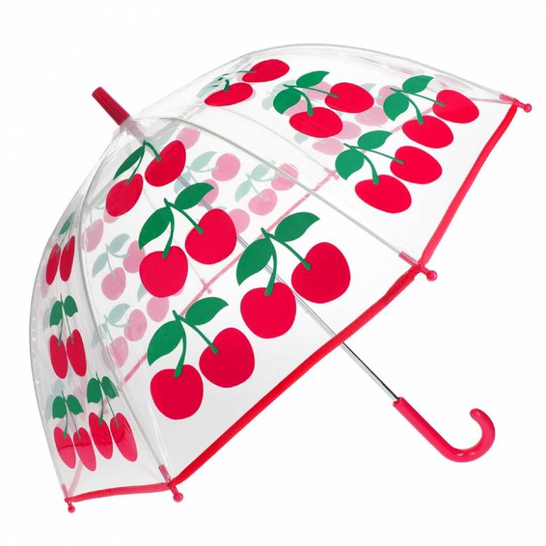 Transparent Umbrella In Cherry Print