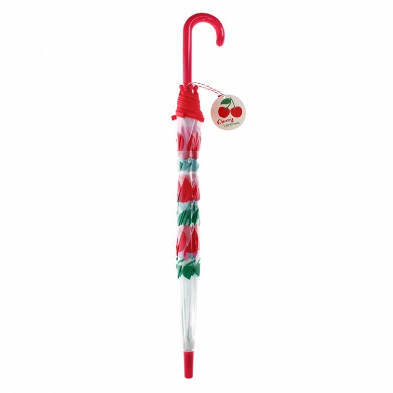 Transparent Umbrella In Cherry Print
