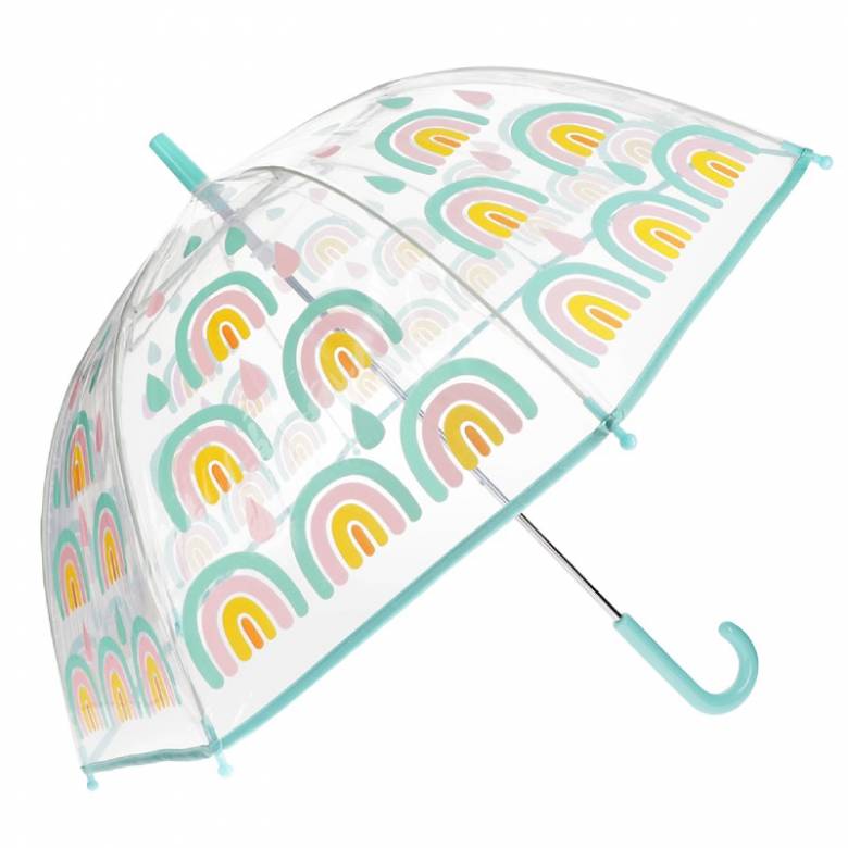 Transparent Umbrella In Rainbow Print